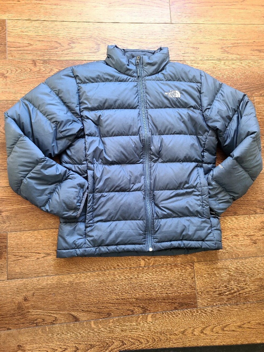 The North Face 550 Fill Down Puffer Jacket Blue Mens LARGE